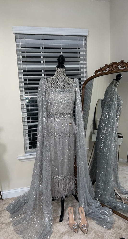 92: Silver Formal Dress (8-10)